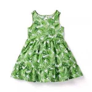 Janie and Jack Tropical Palm Print Everyday Dress in Green Size: 3T|Vacay ready!